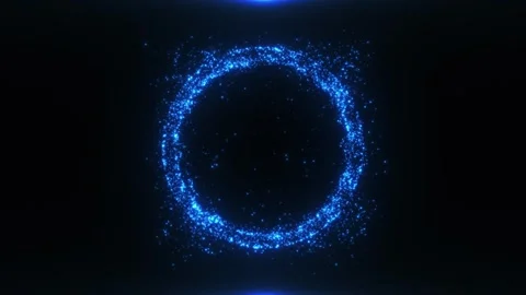 Glowing blue particle circle on dark background Stock Footage 317443528