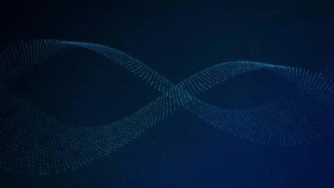 Glowing blue particle DNA double helix rotating in a seamless loop Stock Footage 340957237