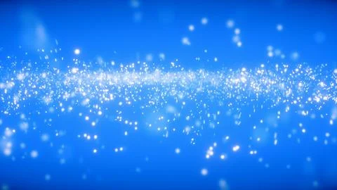 Glowing Blue Particle Dust Background with Magical Bokeh Light Sparks Stock Illustration