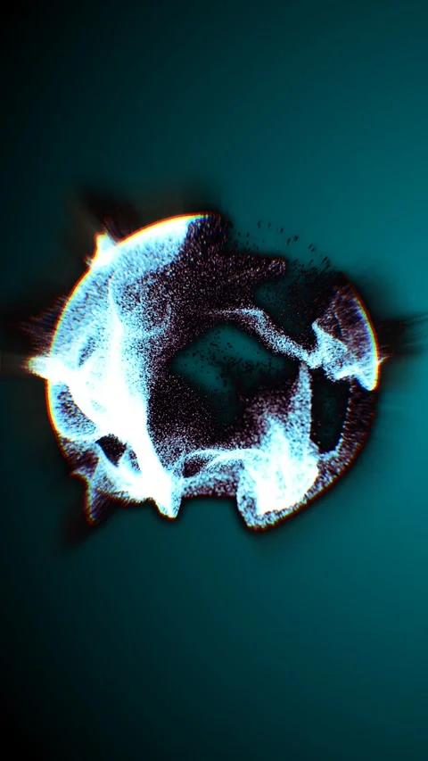 Glowing Blue Particle Energy Sphere Abstract Stock Footage 344859166