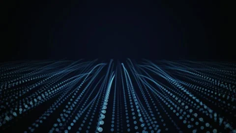 Glowing blue particle lines wave gently in a seamless loop Stock Footage 341274742