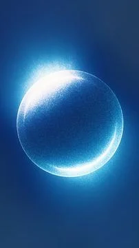 Glowing blue particle sphere on a dark background, suggesting futuristic te.. Stock Illustration