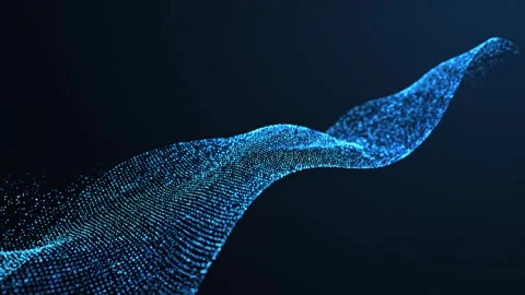Glowing blue particle wave animation for big data technology background 스톡 동영상 343214687