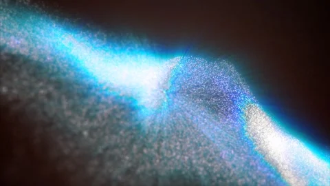 Glowing blue particle wave floating like cosmic stardust or magic aura. Stock Footage 345576869
