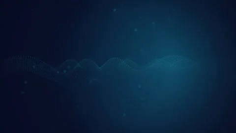 Glowing blue particle wave flows in a seamless loop Stock Footage 341070636
