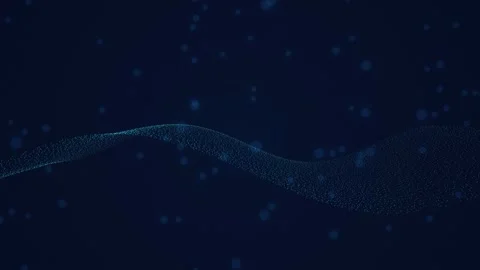 Glowing blue particle wave flows in a seamless loop Stock Footage 341274743