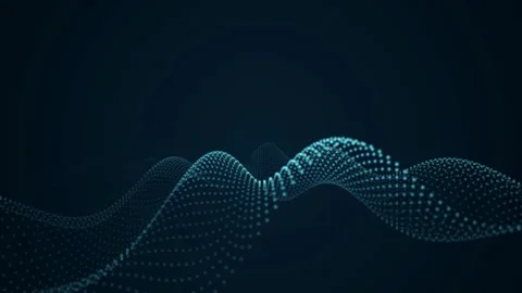 Glowing blue particle waves flow in a seamless loop across the screen Stock Footage 341490197