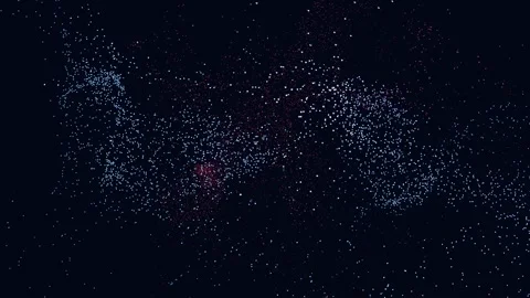Glowing blue particles and lights swirling on dark background Stock Footage 307833426