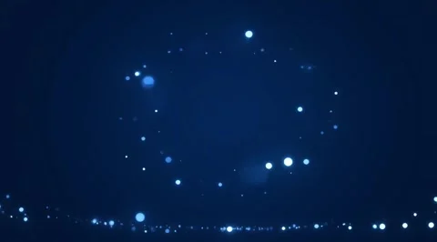 Glowing blue particles in circular motion Stock Footage 331461199