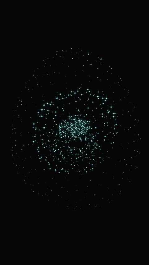 Glowing blue particles floating in an abstract sphere animation Stock Footage 346662821