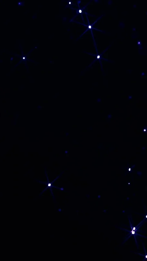 Glowing blue particles floating upward in dark space background for abstract Stock Footage 347692599