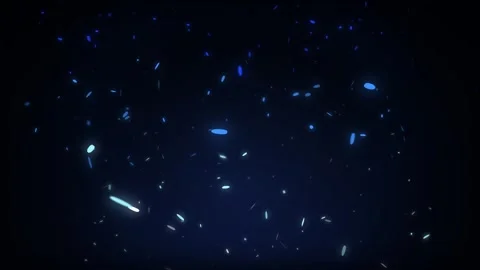 Glowing Blue Particles Flying in the Dark Space Motion Loop Background Stock Footage 340604191