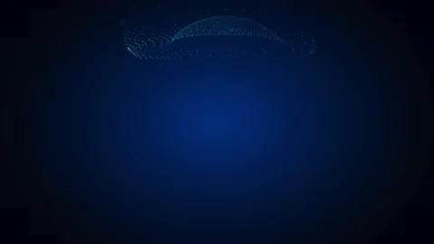 Glowing blue particles formation Head. Futuristic hologram 3d model. Face in the Stock Footage 143944771