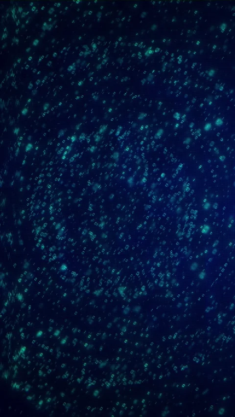 Glowing blue particles numeric symbols digital space forming abstract data Stock Footage 333793906