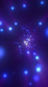 Glowing blue particles radiate from a bright central burst against a deep p.. Stock Illustration