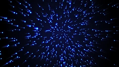 Glowing blue particles with rays. light beam. Universe dust, Explosion star Stock Footage 159355699
