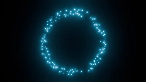 Glowing blue particles spinning in a circle Stock Footage 320619359