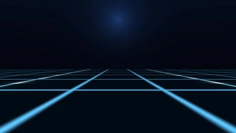 Glowing Blue Perspective Grid Seamless Loop Stock Footage 340556429
