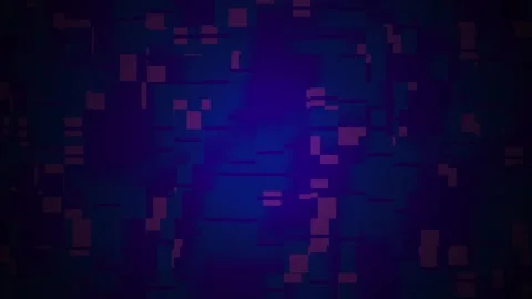 Glowing Blue Pixelated Background with Purple Squares. Stock Footage 335516150