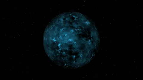 Glowing blue planet in a dark space background Stock-Footage 317185302