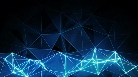 Glowing blue polygon background seamless loop 4k (4096x2304) Stock Footage