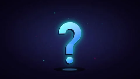 Glowing blue question mark animation on dark background, for faq and, suppo.. Stock Footage 337554162