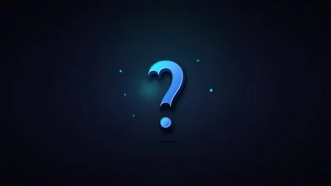 Glowing blue question mark pulsing on dark background, for faq and, problem.. Stock-Footage 337554160