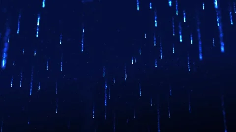 Glowing blue raindrops falling down. Stock Footage 333520653