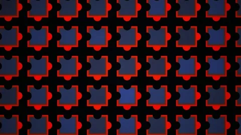 Glowing Blue Red Pixelated Pattern Animation. Stock Footage 335109372