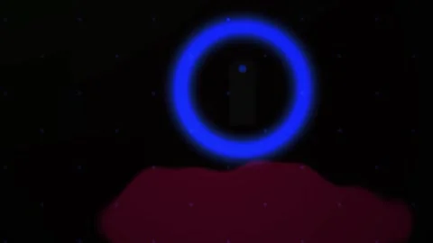 Glowing blue ring on dark background. Stock Footage 336696012