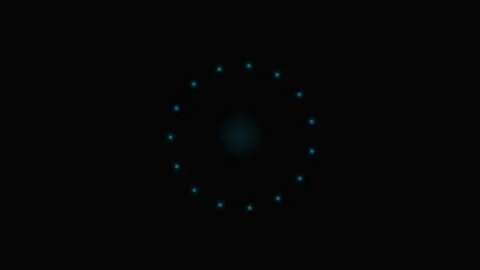 A glowing blue ring of light dots arranged in a circular pattern on black Stock Footage 339617105