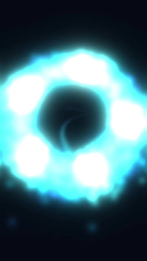 Glowing blue ring portal with light particles, abstract sci-fi concept Stock Footage 341246017