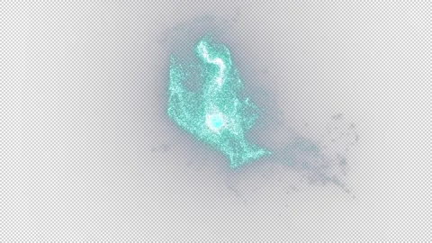 Glowing Blue Sci-Fi Particle Simulation with Energy Waves Stock Footage 316478750