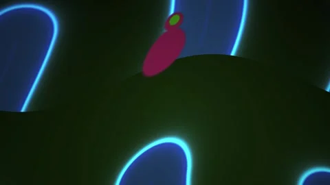 Glowing blue shapes and red object. Stock Footage 337462696