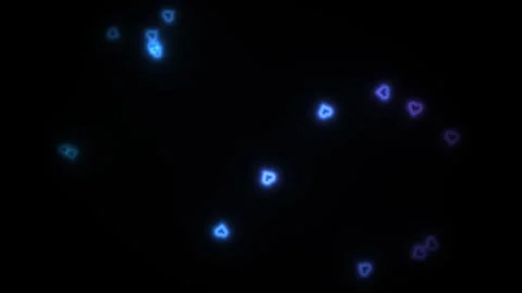 Glowing blue shapes moving across a dark background Video stock 338323295