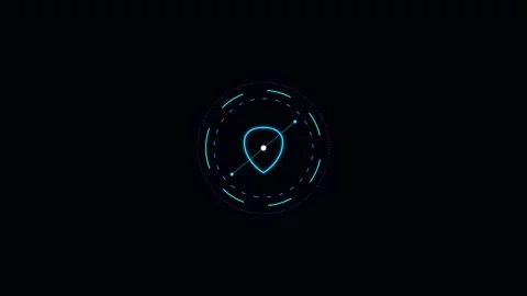 A glowing blue shield icon centered in a digital circular radar interface Stock Footage 338309726