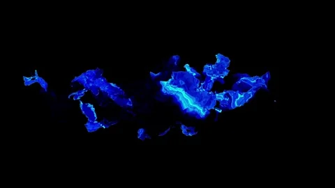 Glowing Blue Smoke Fire Fluid Wave Motion Background Loop Stock-Footage 347756576