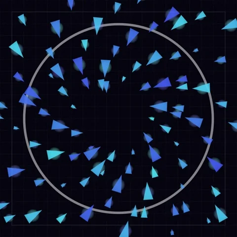 Glowing Blue Sphere Center Abstract Dark Background Motion Graphics Stock Footage 346282776