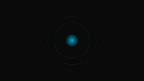A glowing blue sphere centered within a subtle circular orbital structure Stock Footage 339617196