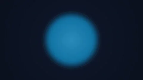 A glowing blue sphere centered within a minimal circular digital interface Stock Footage 339617628