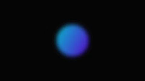 A glowing blue sphere isolated against a solid pitch black background Video stock 339615149