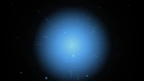 Glowing blue sphere with particles in darkness for sci-fi space simulation .. 動画素材 347625882