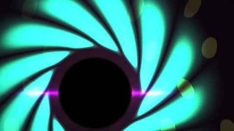 Glowing blue spiral light design with purple line and bokeh effect. Stock Footage 336230268