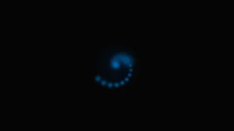 A glowing blue spiral loading icon isolated on a solid black background Stock Footage 339618118
