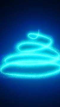 Glowing blue spiral made of tiny light particles on a dark background, symb.. イラスト素材