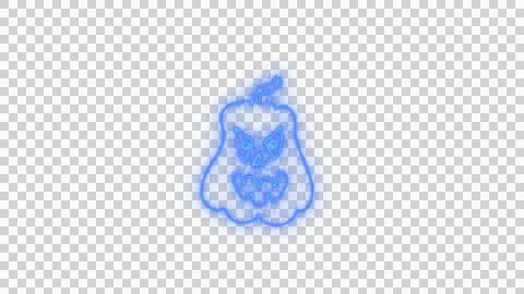 Glowing Blue Spooky Pumpkin Face with Neon Aura on Transparent Background Stock Illustration