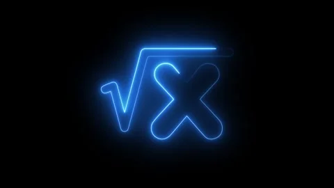 Glowing blue square root of x math symbol on black background Stock-Footage 344629876