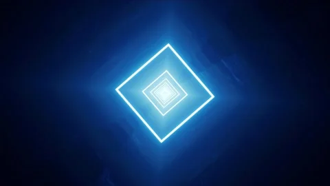 Glowing Blue Square Tunnel VJ Loop Backg... | Stock Video | Pond5