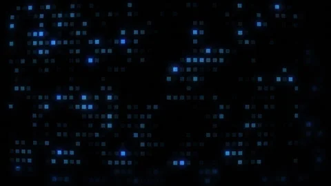 Glowing blue squares fill dark background resembling digital data. Stock Footage 291186554