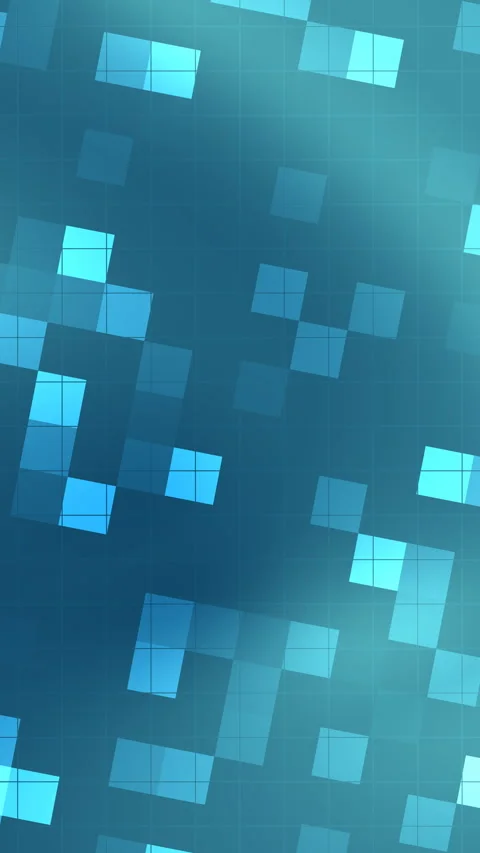 Glowing Blue Squares Floating Across Abstract Digital Background 스톡 동영상 333939945